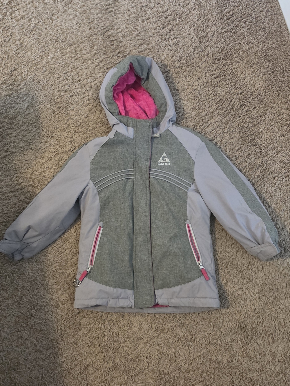 Gerry Weber Girls' Gray Jacket with Pink Hood Lining